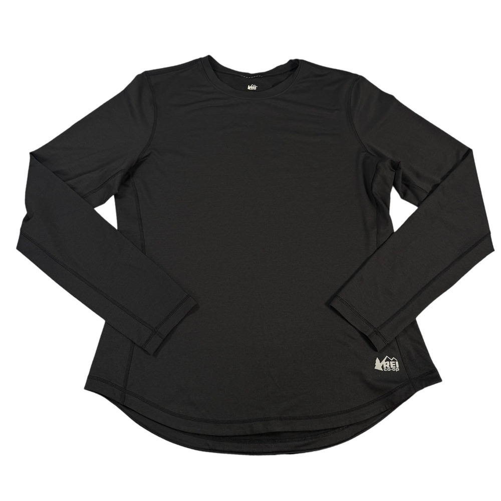 REI Co-op Womens Long Sleeve T-Shirt Black Medium Activewear‎ Top Base Layer